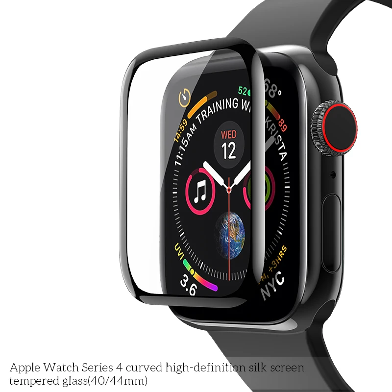 Оригинальное изогнутое защитное стекло HOCO 3D Для Apple iWatch 4 полное покрытие