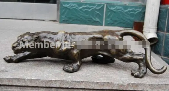 YM 309 редкая бронзовая скульптура статуя Пантеры леопарда Ягуара кота гаруды