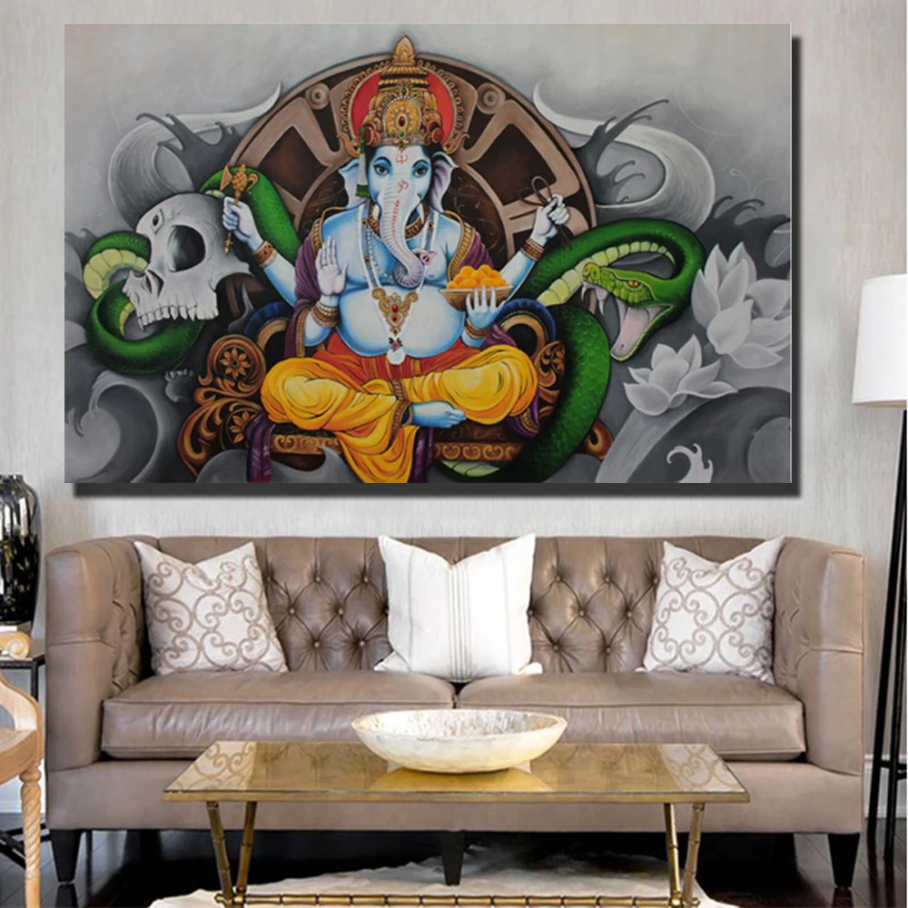 Индуистские боги декоративные картины для дома Cuadros Ganesha холст гостиной стены без