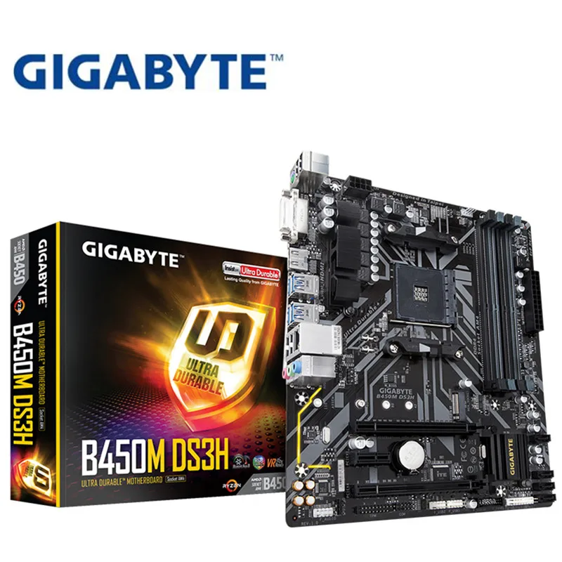 Оригинальная новая системная плата Gigabyte для AMD Socket AM4 DDR4 USB3.0 SATA3.0 VGA + DVI HDMI |
