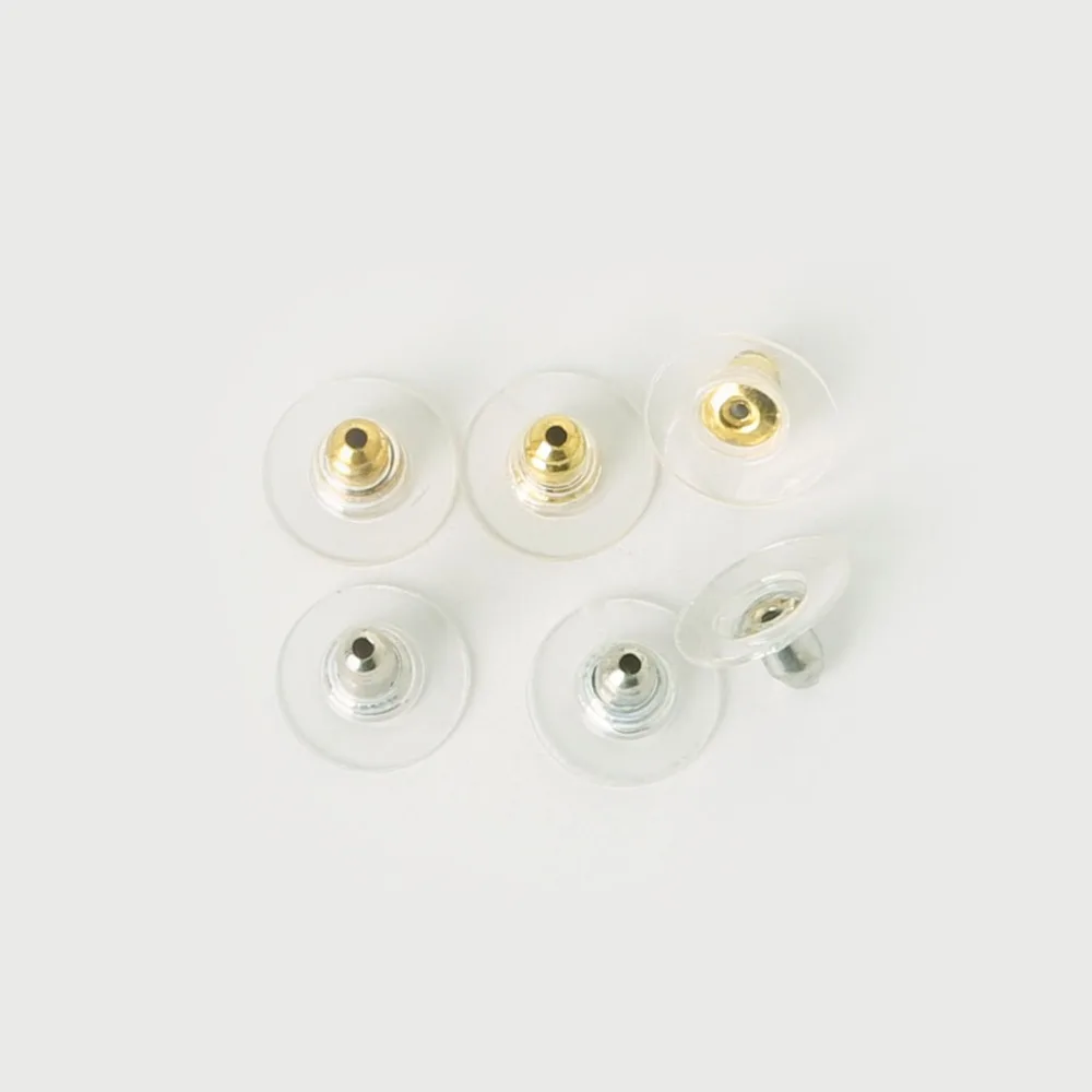 Пластиковые гвозди для сережек 50 шт. покрытие золотом и родием крючков-гвоздиков