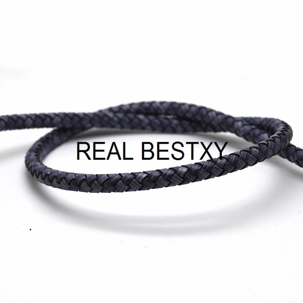 REAL BESTXY 1 м/лот 8 мм Плетеный веревочный шнур из натуральной кожи для браслета