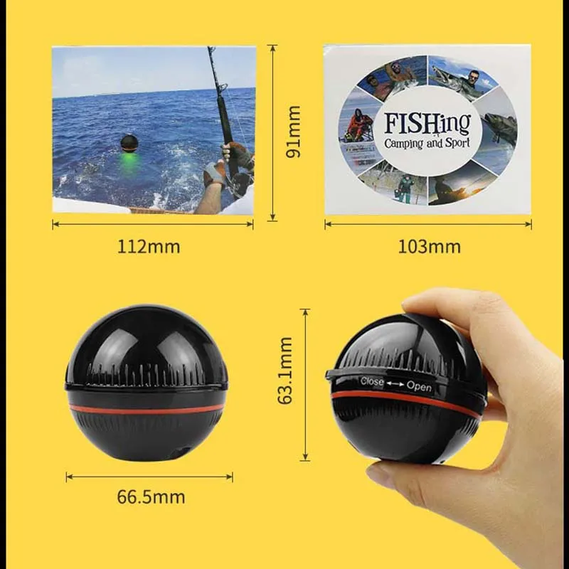 Erchang F3W Portable Fish Detector Fishing Echo Sounder 48M/160Ft Sonar Sensor Depth Fish Finder Fishing Alarm Ios And Android