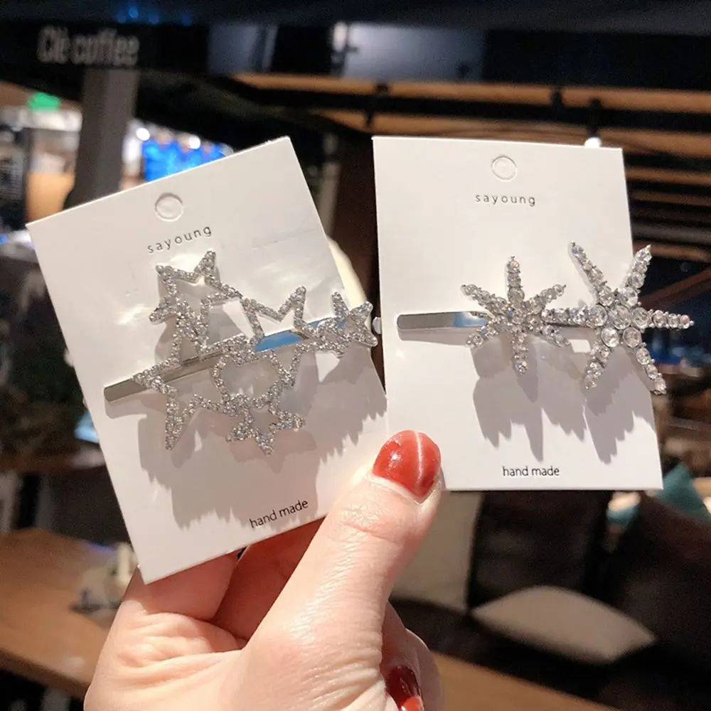 Для женщин пляж с украшением в виде кристаллов звезда металлические Заколки для