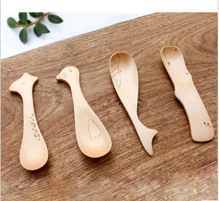 Новинка деревянные для мороженого ложка с милыми животными детей мороженое