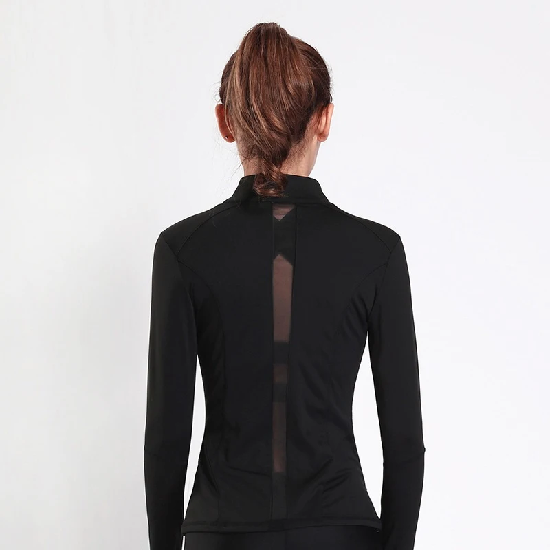 Women Autumn Casual Mesh Patchwork Jackets Ladies Color Block Pocket Zipper Front Stand Collar Long Sleeve Basic Jacket Coat | Женская