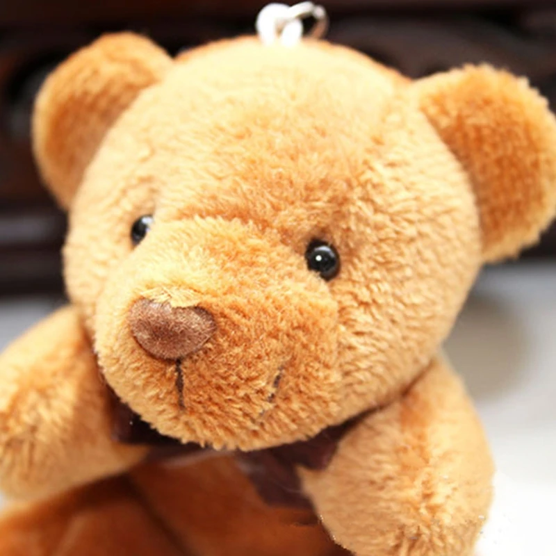 Cute Cartoon Animal Teddy Bear Toy Plush Doll Keychain Small Pompom Pendant Keyring Women Bag Charms Key Chain Trinket | Украшения и