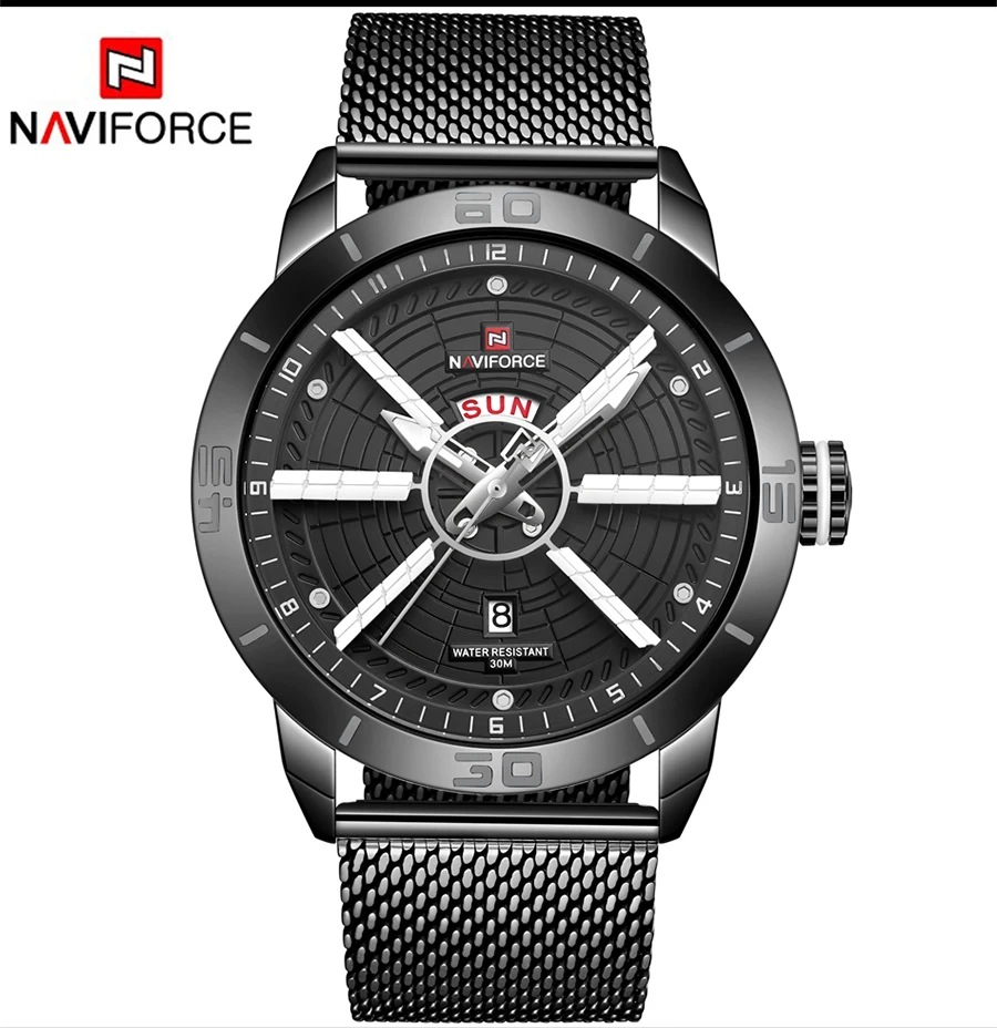 NAVIFORCE, мужские часы, кварцевые, с датой, нержавеющая сталь, водонепроницаемые часы, мужские, синие, люксовый бренд, мужские наручные часы, мужские часы