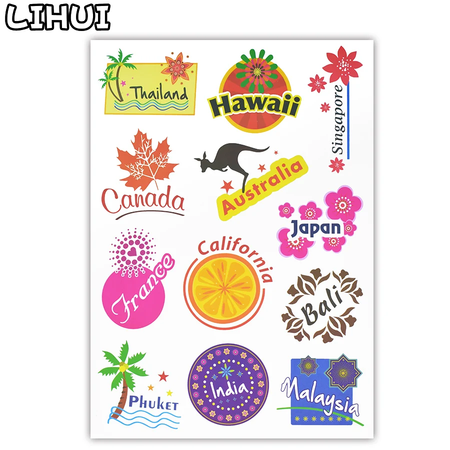 1 PCS Romantic Journey Matte Sticker Colorful Summer Travel Waterproof Decal to DIY Suitcase Moto Car Laptop Skateboard | Игрушки и