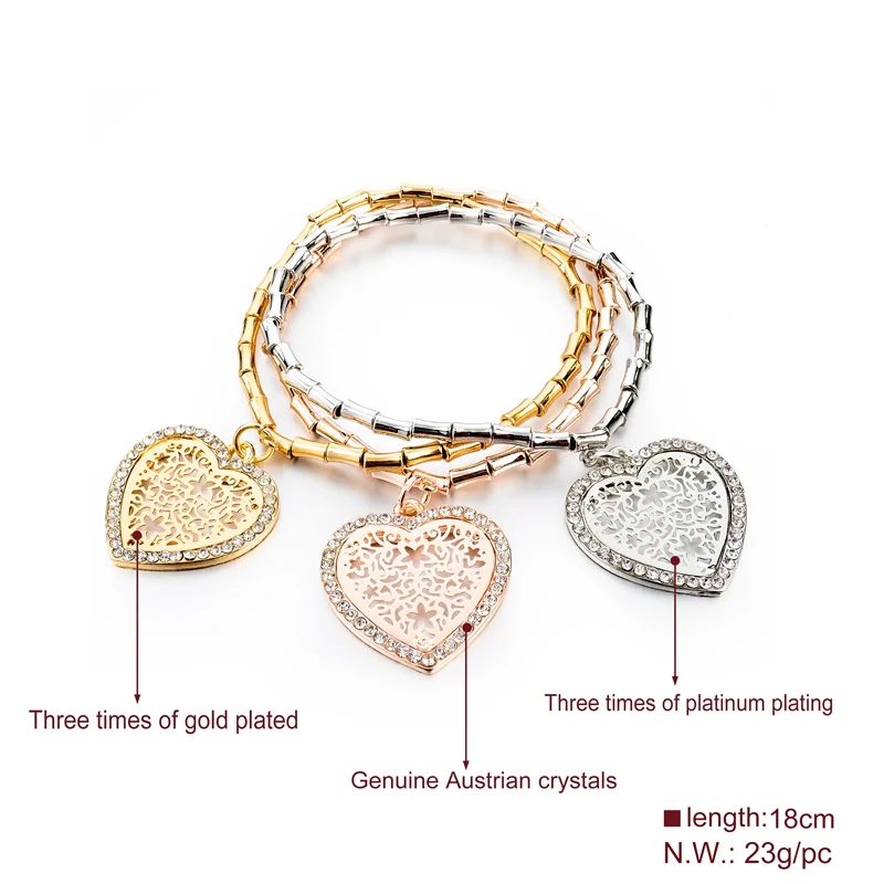 Женский винтажный эластичный браслет LongWay золотого цвета с подвеской в форме