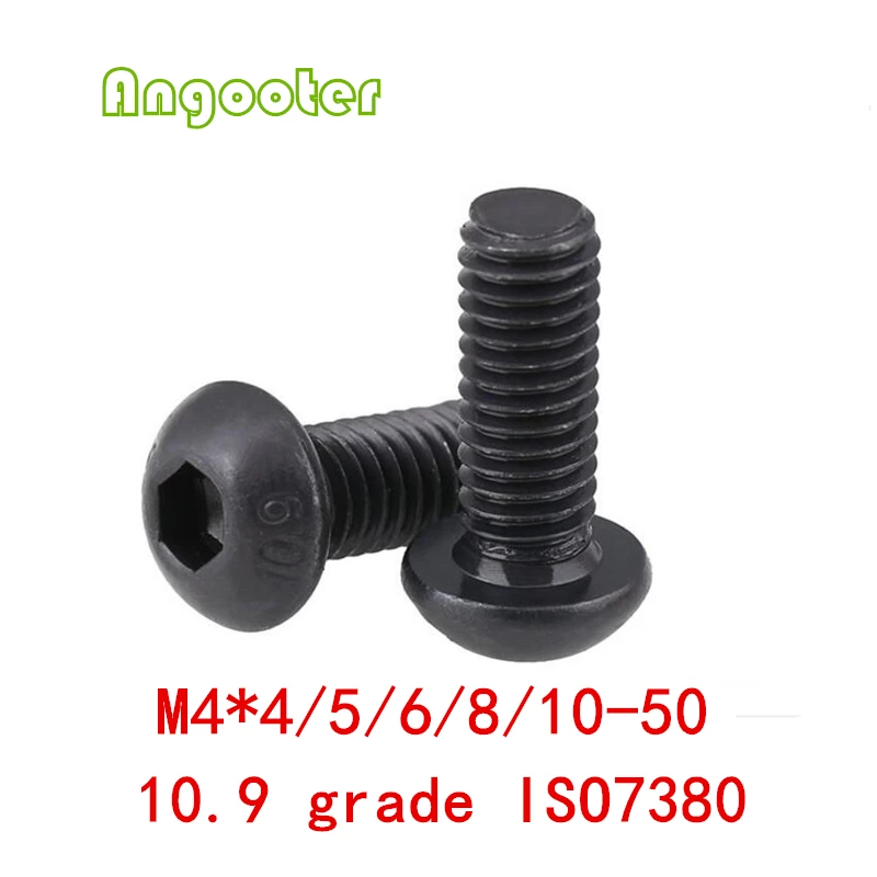

50 шт./лот M4 * 4/5/6/8 ~ 50 мм класс 10,9 сплав стали ISO7380 Шестигранная головка болта