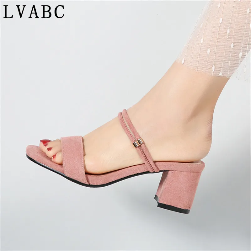 LVABC2019 летние женские босоножки на высоком блочном каблуке повседневная обувь с