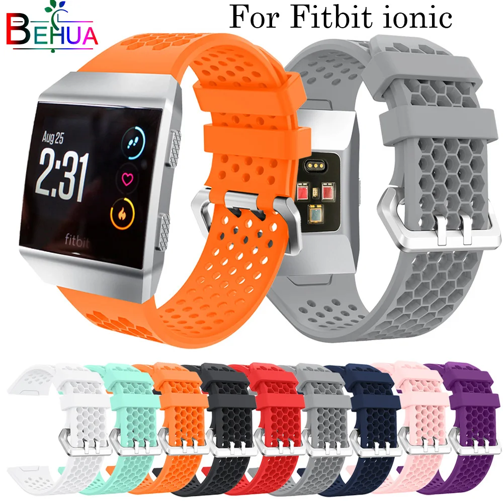 Soft Silicone Sport Strap For Fitbit ionic Replacement Watchband smart bracelet Wrist Band straps accessories belt waterproof