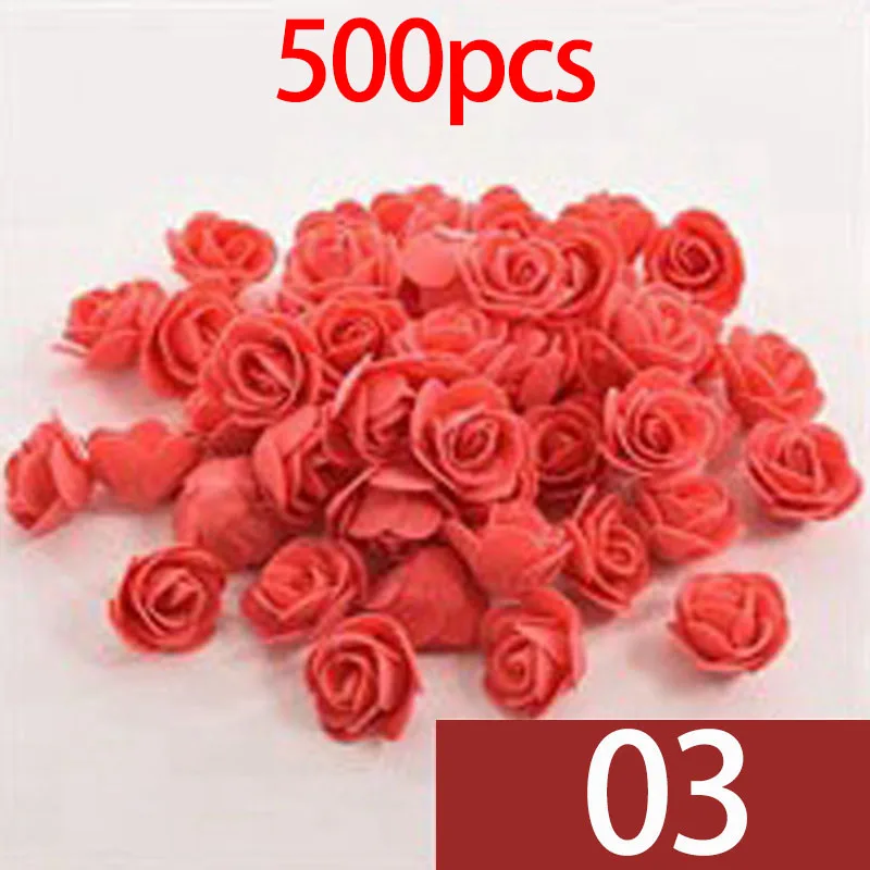 500pc-Red rose 144 шт./лот, плюшевый мишка из роз, пенопластовый Мишка, искусственный плюшевый мишка из розы, декоративная форма мишки из розы, искусственный цветок из пенопласта, форма медведя из розы - Цвет: 500pc-Red rose
