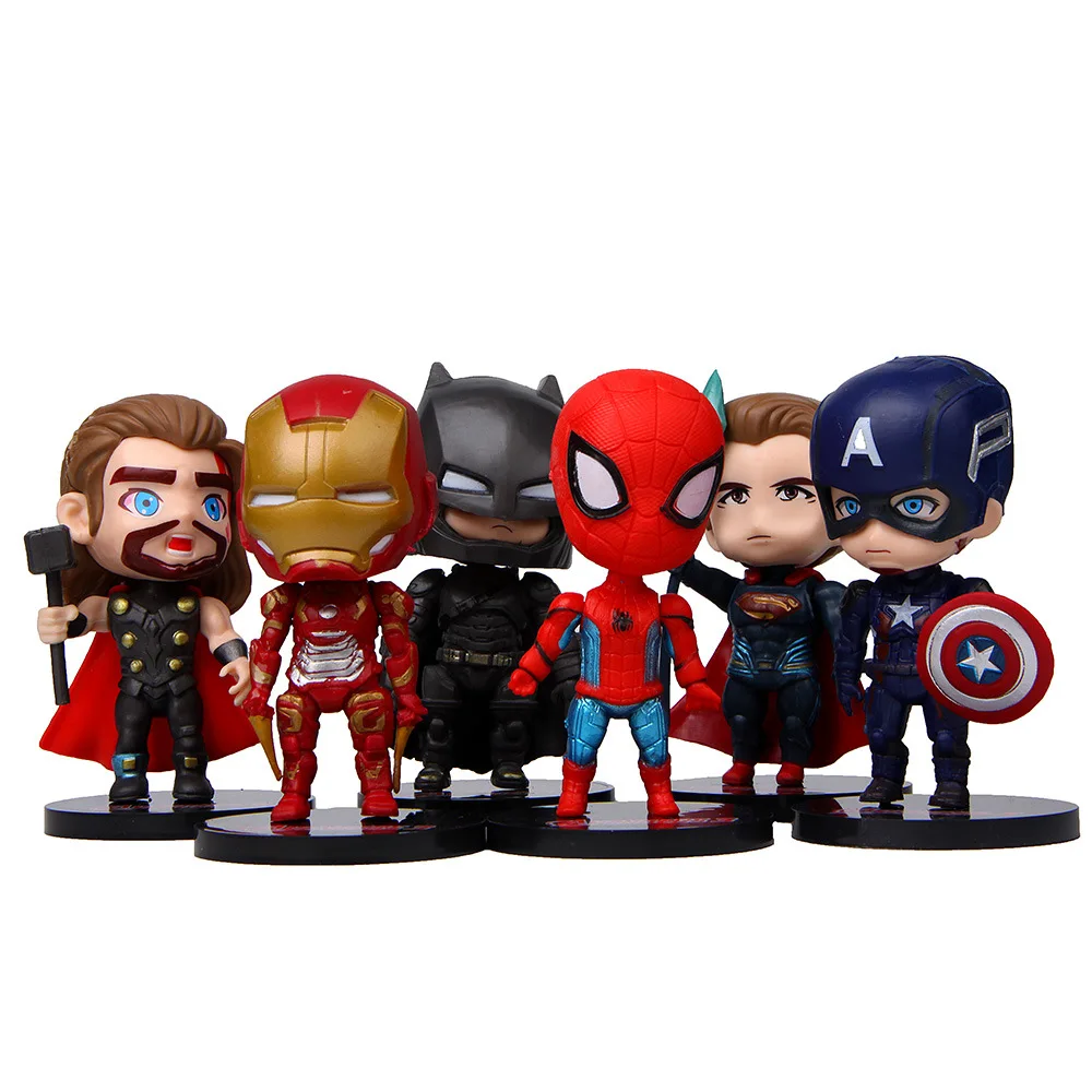 6 супер героев DC Marvel Мстители Endgame Капитан Америка Железный человек украшения для бонсай фигурки миниатюрные садовые Dec ремесла