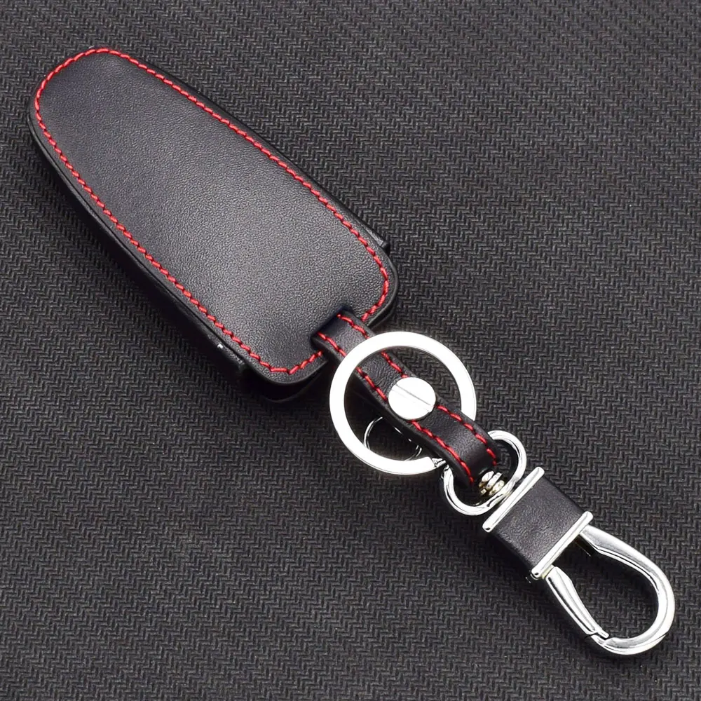 Кожаный чехол для ключей автомобиля для Ford C-Max Edge Escape Explorer Flex Focus Lincoln MKS MKT MKX 5 BTN Smart Remote Fob Защитная крышка