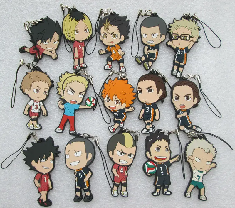 10 комплектов Haikyuu брелки аниме Хината кагаяма Sawamura Sugawara Tanaka nissinoya кулон фигурка