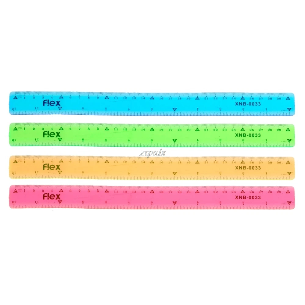 Soft Ruler multicolour student flexible ruler tape measure 15cm 20cm 30cm(6\8\12inch) Straight Office School supplies July | Канцтовары