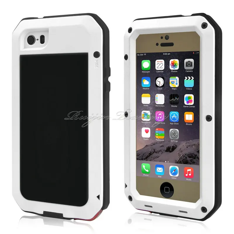 IPX3 Cell Phone Case Luxury Shockproof Waterproof Powerful Aluminum Gorilla Glass Metal Cover For iPhone 7 5 5s SE 6 6s Plus |