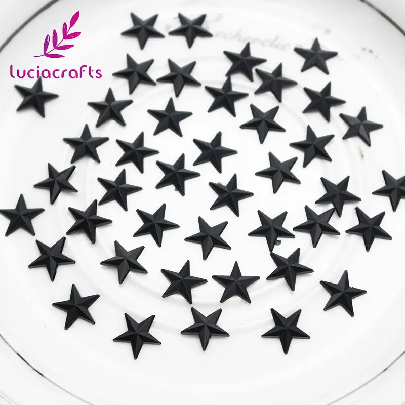black 250pcs Lucia crafts 10 мм дизайном в виде прозрачных звездочек, акриловые стразы Искусство Стразы для DIY 250 шт./500 шт. G0419 - Цвет: black 250pcs
