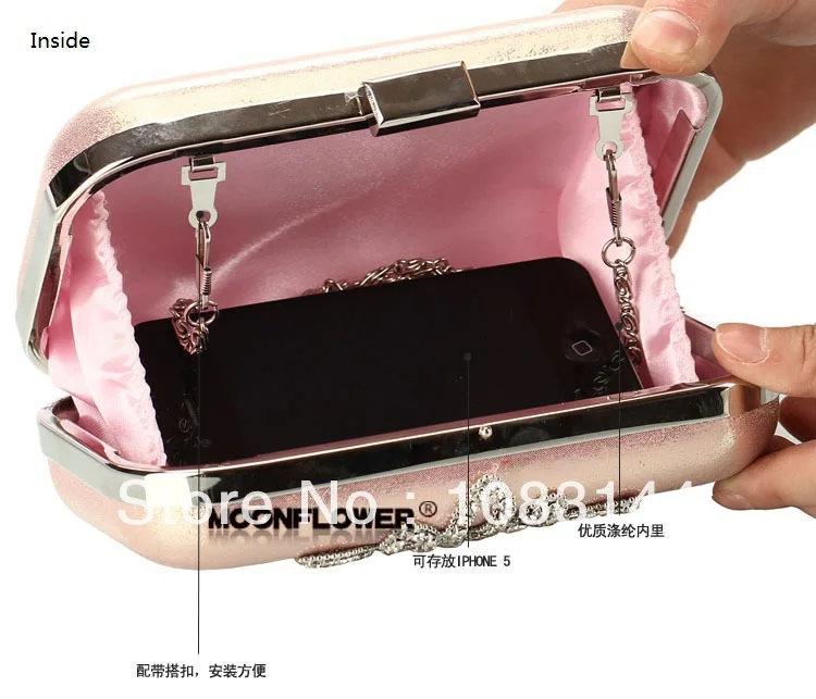 Luxury vintage women clutch party bags evening purse handbag Rhinestone Crystal Flowers shining 2014 New Brand gift wedding | Багаж и