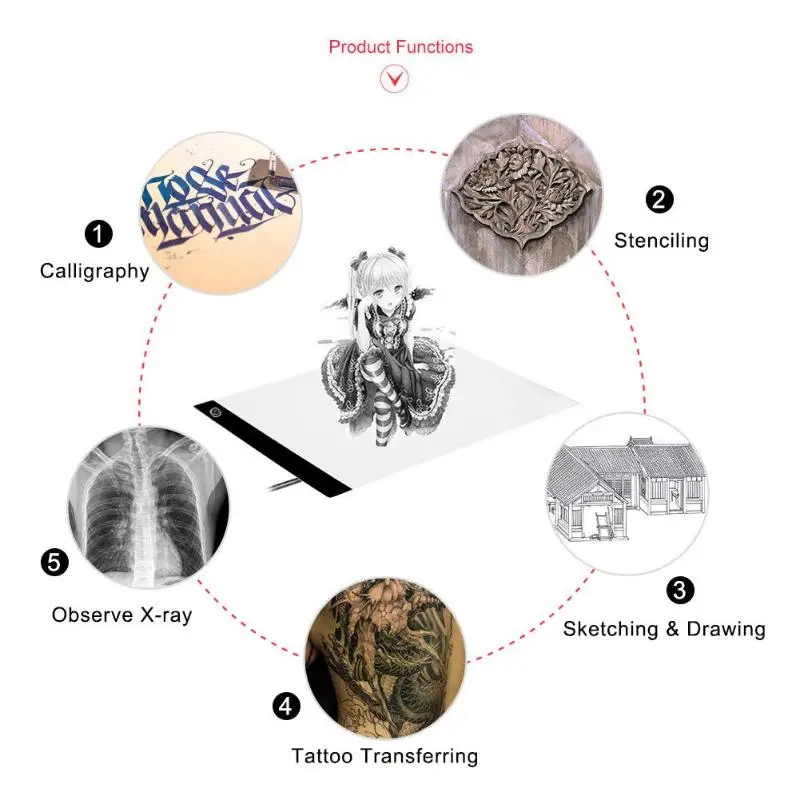 СВЕТОДИОДНЫЙ цифровой графический планшет A4 светодиодный тонкий трафарет для