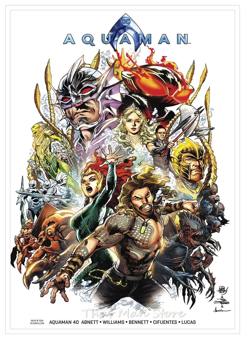 Aquaman DC постер фильма Джейсон Момоа супергерой художественное изображение стены