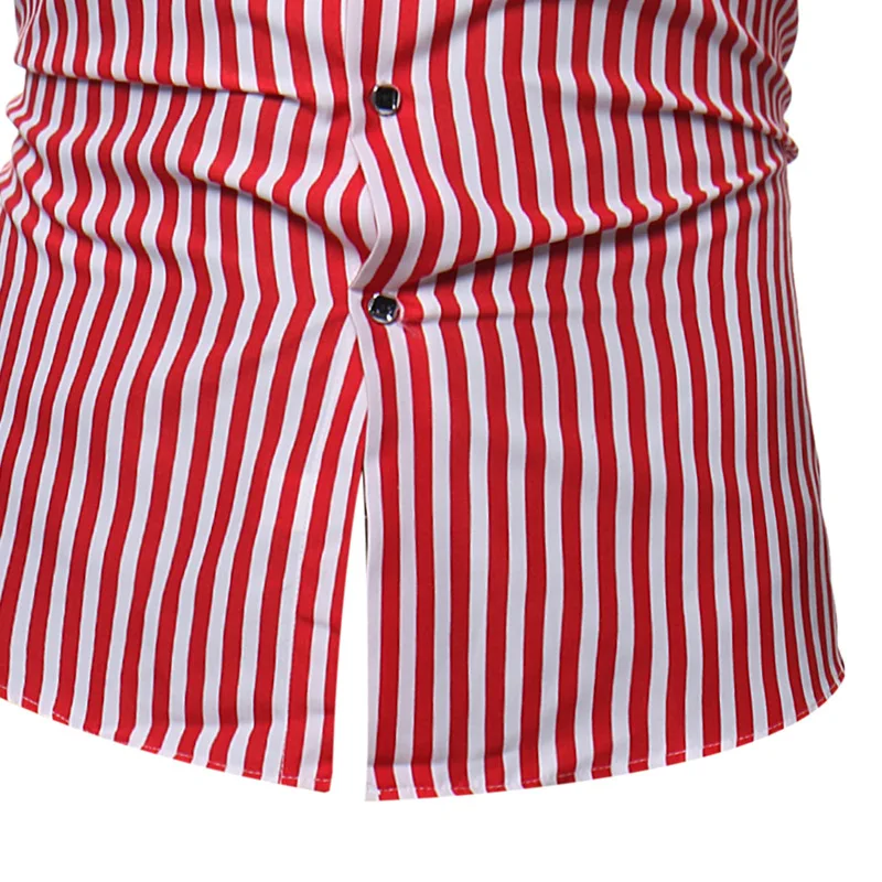 2018 Новая мужская рубашка в полоску с длинными рукавами мужские рубашки Camisa Masculina