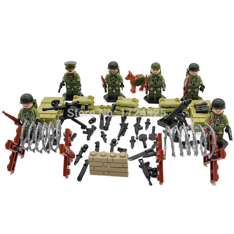 Военный Набор фигурок оружие полиция спецназ морской корпус армия солдат спецназ строительные блоки Наборы игрушек для детей