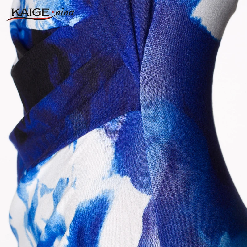 Новые Печатные Bodycon Платье Женщины Летние Платья Кайге. Нина Марка Плюс Размер