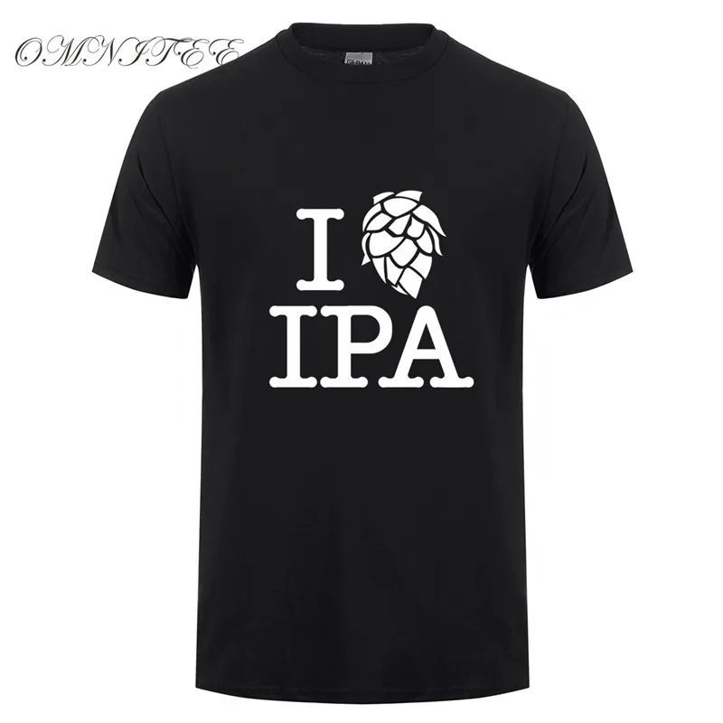 Мужская футболка с принтом I LOVE IPA летняя хлопковая коротким рукавом пивная