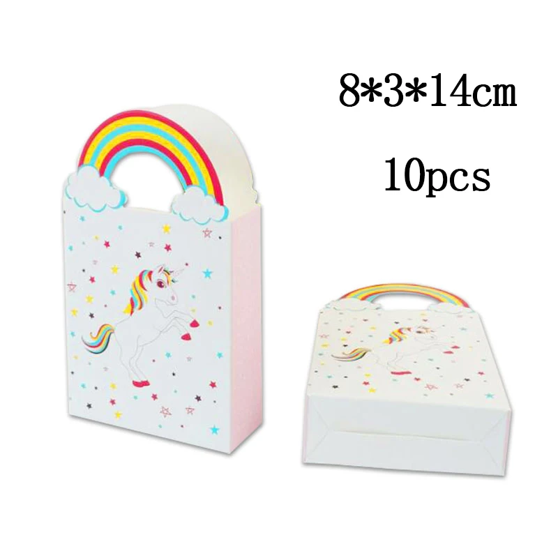 unicorn candy box 12 шт. бумажные подарочные пакеты в виде единорога, упаковка для конфет в западном стиле, вечерние подарочные пакеты на день рождения, маслостойкая упаковочная сумка - Цвет: unicorn candy box