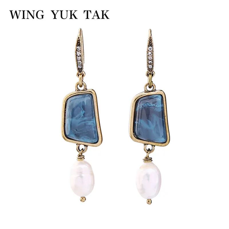 Женские винтажные серьги wing yuk tak очаровательные брендовые с подвесками