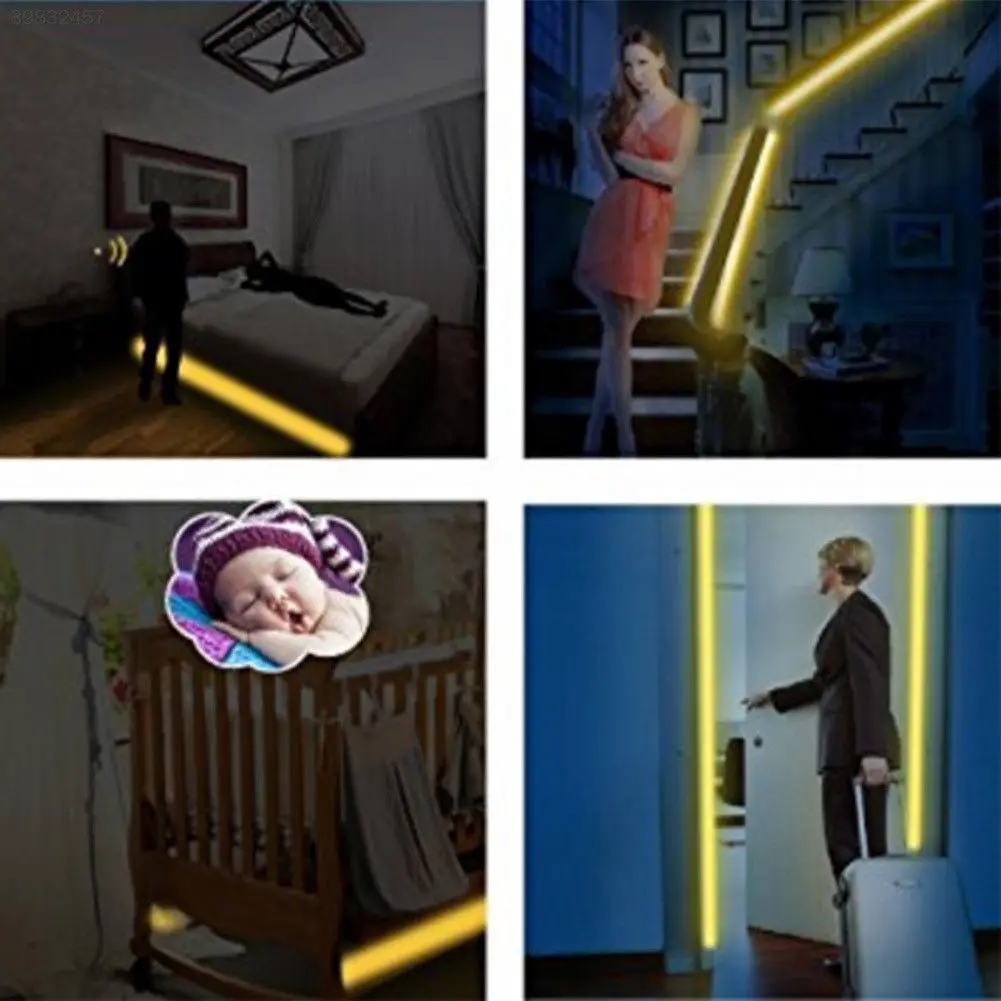 Pir Сенсор смысле под кроватью Led бусы Strip строка ночник гибкие лампы освещения