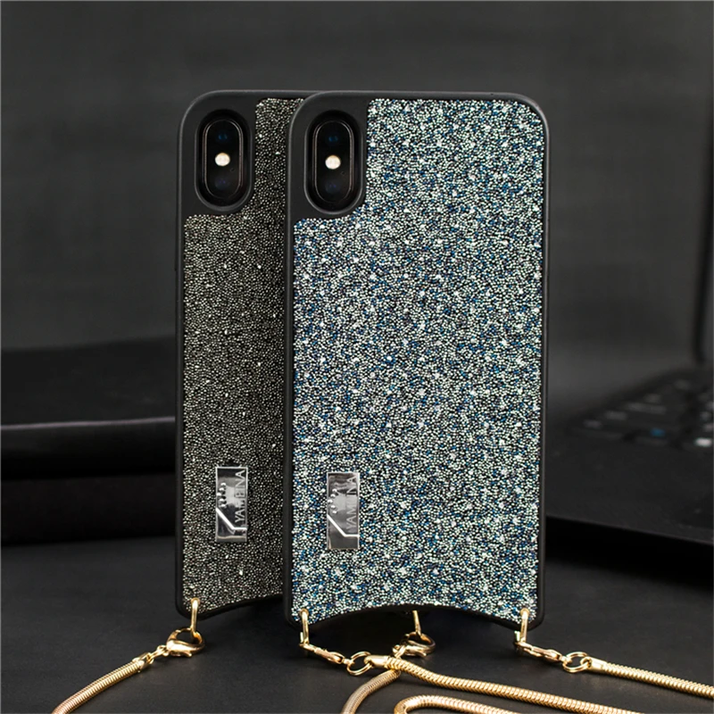 Чехол со стразами для iPhone 8 7 6 6S Plus X XS XR Max мобильный телефон | Мобильные телефоны и