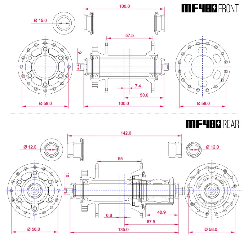 KOOZER MF480 MTB концентратор 32 отверстия дисковый тормоз горного велосипеда подшипник ступицы трещотка системы