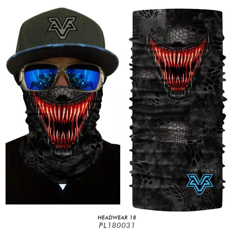 3D Venom бесшовная бандана супергерой шеи гетры трубки Баффы Пешие прогулки шарфы Хэллоуин маска для лица щит для лица Велоспорт Байкерская бандана