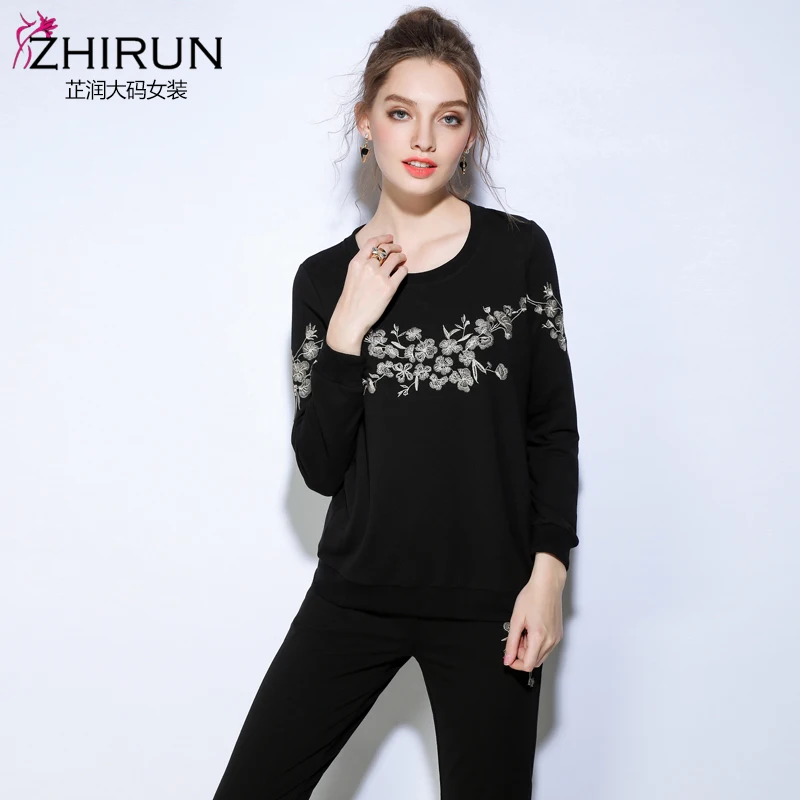 Новинка 2017 года осень зима Модные женские костюмы Повседневная Толстовка