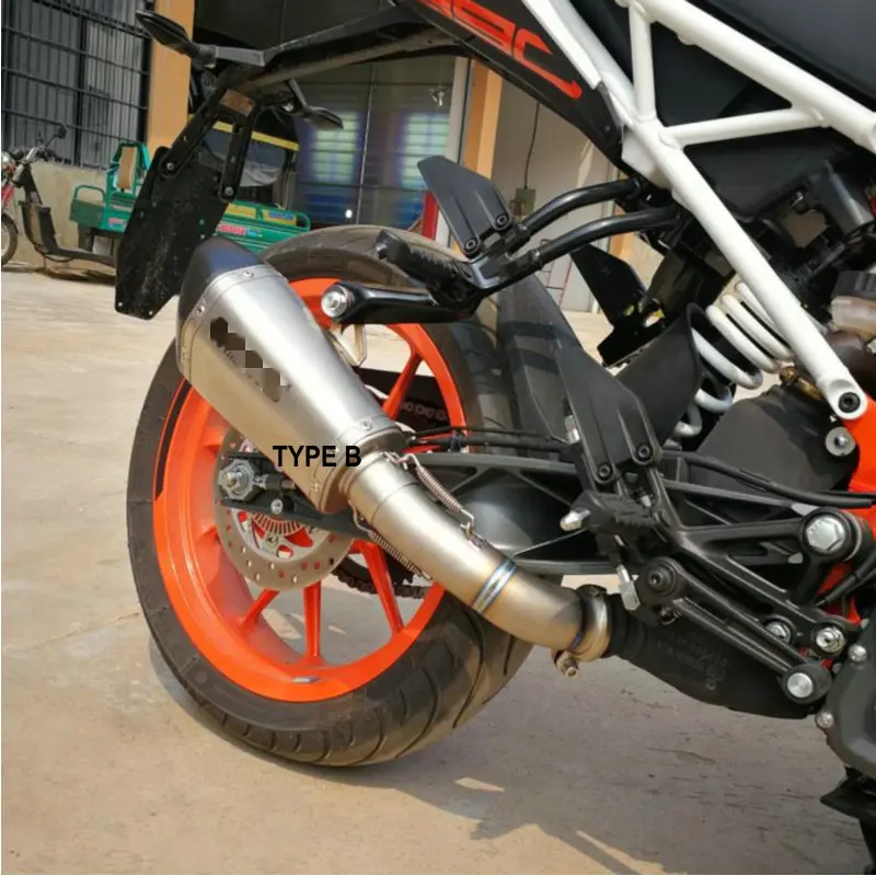 Титановый мото rycle глушитель для DUKE 390 moto выхлопная труба для KTM 390 с титановой средней трубкой, настраиваемый выход DUKE390