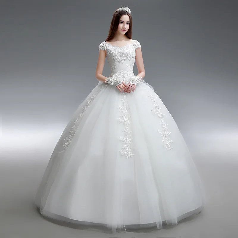 Vestido de Noiva/2019 Свадебные платья принцессы роскошная аппликация с рукавами