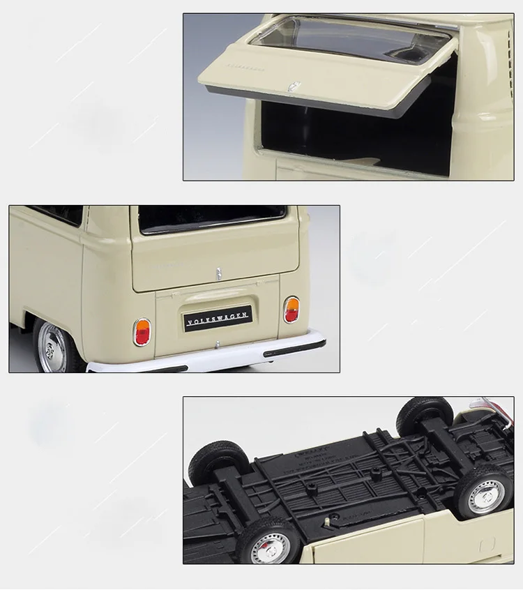 Welly 1:24 Масштаб литья под давлением Модель автомобиля игрушки для Volkswagen Van РЕТРО ПРИНТ T2 автобус сплав 1972 VW автобус Отличный для ребенка подарок игрушки