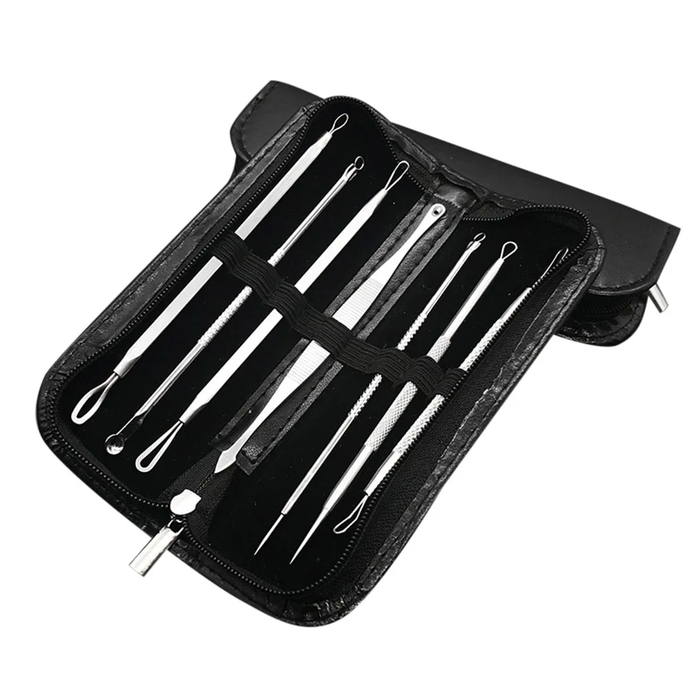 

7 Pcs/Set Blackhead Acne Remover Tool Stainless Steel Comedone Pimple Blemish Extractor With Case 789