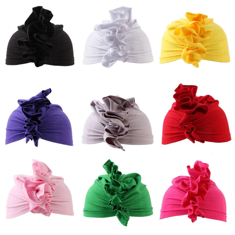 Cute Newborn Toddler Beanie Hats Headwear Kid Baby Boy Girl Indian High Elastic Stretch Turban Knot Cotton Solid Head Hat | Аксессуары