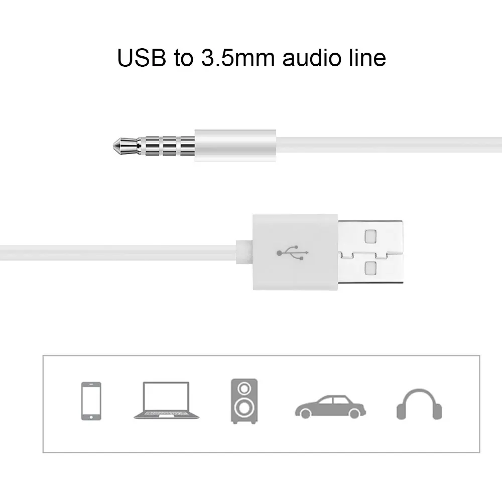 Новый Портативный 3 5 мм AUX аудио разъем для USB 2 0 Мужской Кабель переходник зарядки