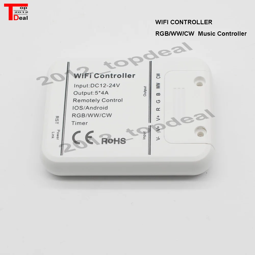 1pcs 4A*5CH 5CH(RGB/WW/CW) LED WIFI Controller IOS Android Smart Link Timer DC 12-24V | Лампы и освещение