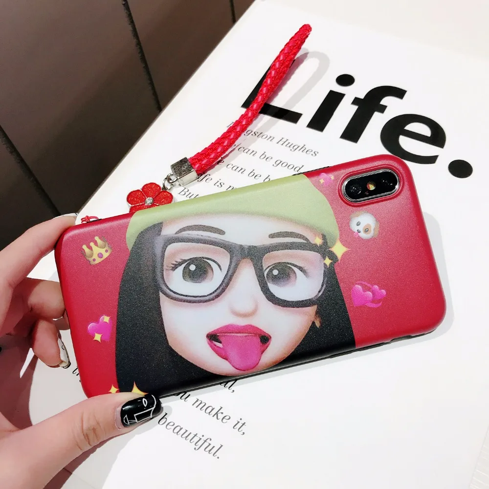 Pattern Case For Apple iphone 6 7 8 10 Plus X XR XS Max Beautiful Cover 6plus 7plus 8plus Xs Cute Girl New Year Soft Cases |