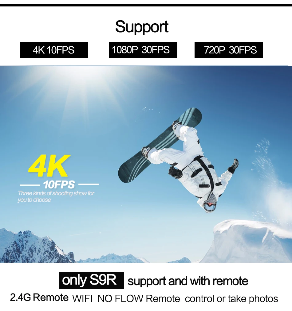 GEEKAM S9R/S9 Экшн-камера Ultra HD 4 K/10fps WiFi 2," Подводный Водонепроницаемый шлем видеокамера s Спортивная камера