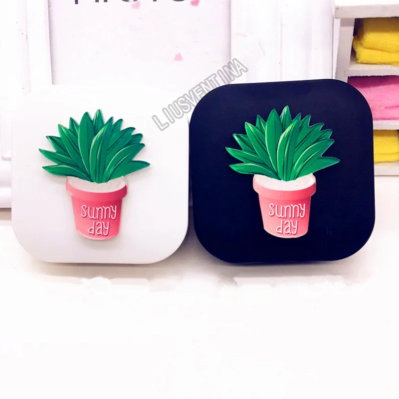 LIUSVENTINA DIY акриловый милый горшок кактус солнечный день футляр для контактных линз