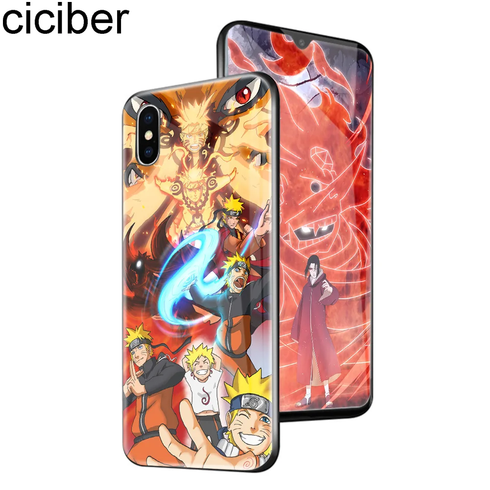 ciciber Naruto for IPhone X XR XS MAX 7 8 6 6S Plus Glass Cases Back Cover iphone 11 Pro Max Case Funda Coque Capa Uzumaki |