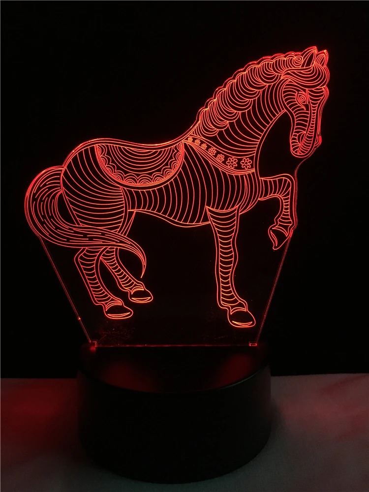 GAOPIN творческий животное лошадь в форме 3D лампа светильник светодиодный USB